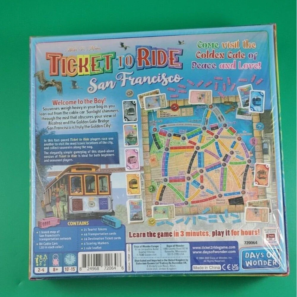 Days of Wonder TICKET TO RIDE SAN FRANCISCO Board Game NIP, Sealed! 2022 SF